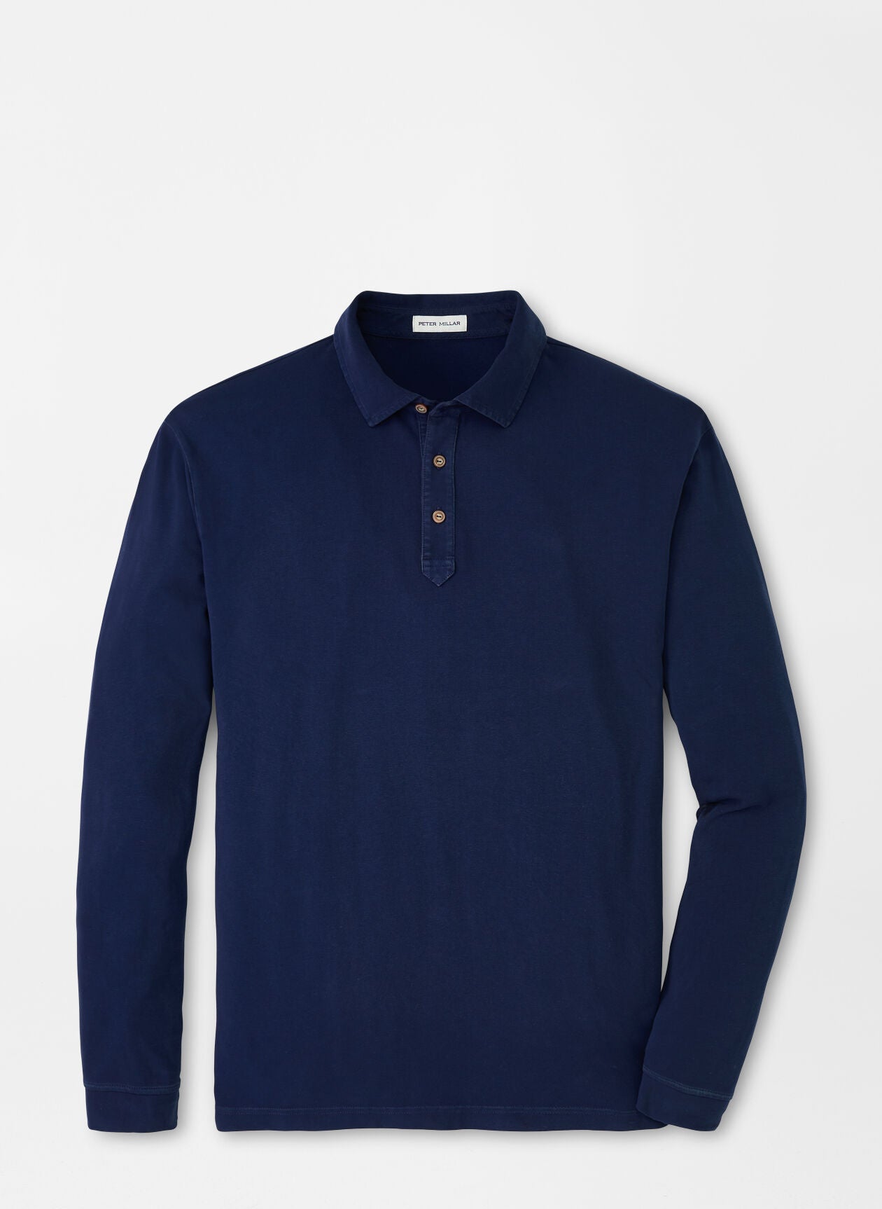 Peter Millar Lava Wash Long Sleeve Polo - Navy