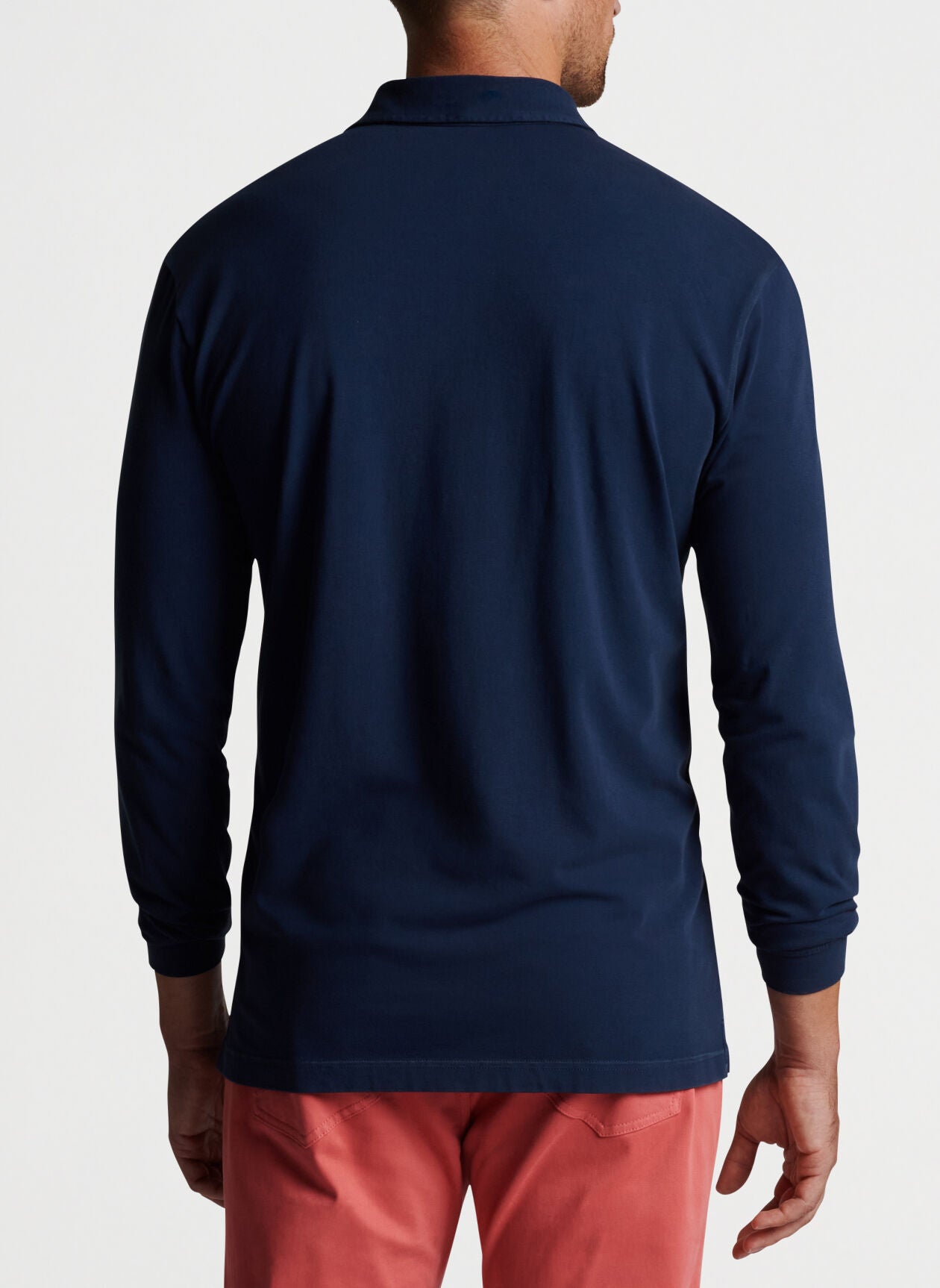 Peter Millar Lava Wash Long Sleeve Polo - Navy