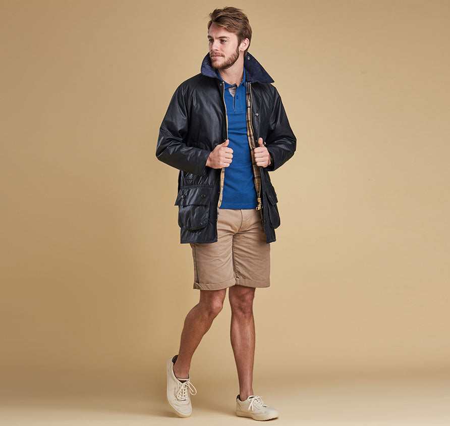 Barbour Beaufort Wax Jacket - Navy