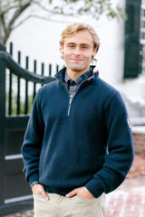 Holebrook Classic Wind Proof 1/4 Zip Sweater - Navy
