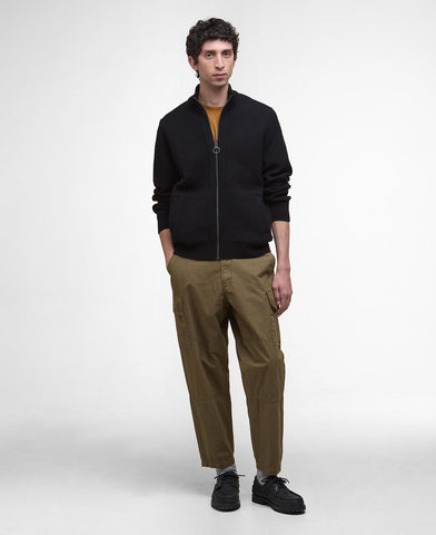 Barbour Milburn Zip Through Knitted Jumper - Black