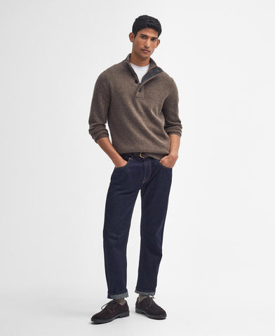 Barbour Essential Patch Half Zip - Dark Stone