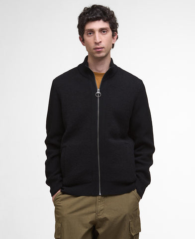 Barbour Milburn Zip Through Knitted Jumper - Black
