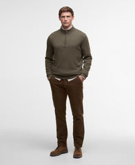 Barbour Kelson Half Zip Knitted Jumper - Olive