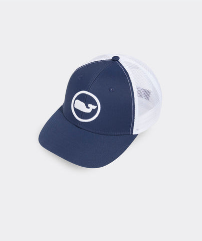 Vineyard Vines Whale Dot Trucker Hat - Blue Blazer