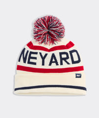 Vineyard Vines Logo Pom Beanie - Marshmallow