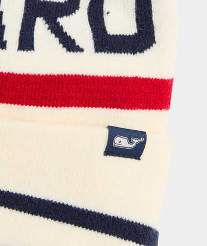 Vineyard Vines Logo Pom Beanie - Marshmallow
