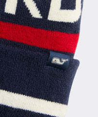 Vineyard Vines Logo Pom Beanie - Navy