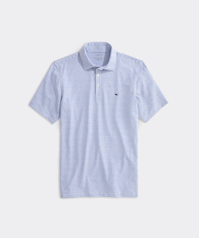 Vineyard Vines Bradley Stripe Sankaty Polo - Yacht Blue Tejeda