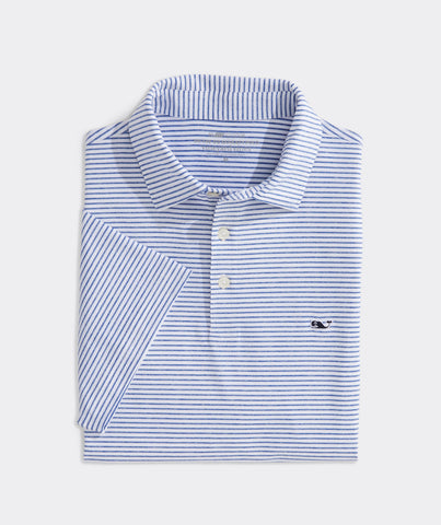 Vineyard Vines Bradley Stripe Sankaty Polo - Yacht Blue Tejeda