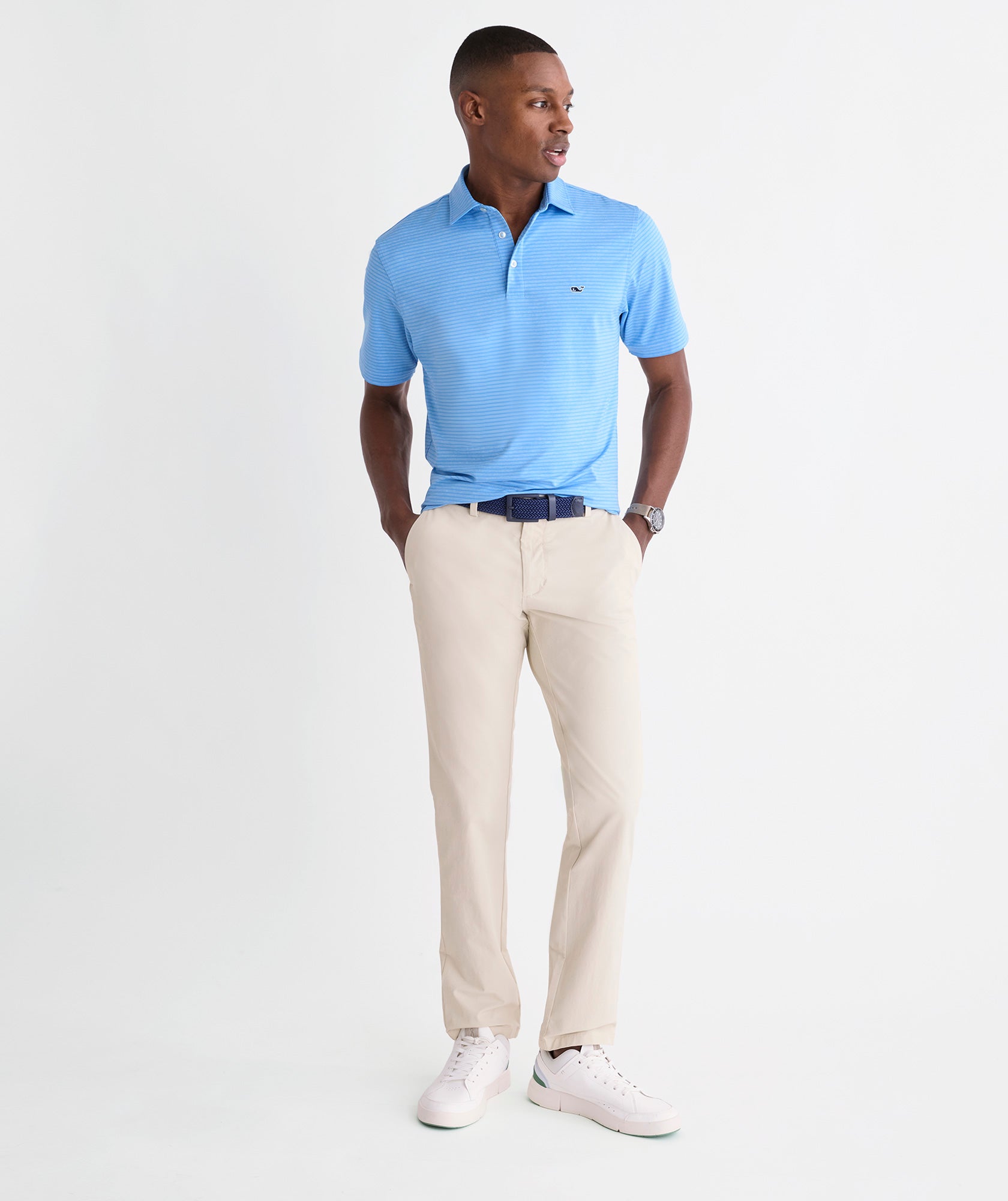Vineyard Vines Bradley Stripe Sankaty Polo - Blue/Ocean Breeze
