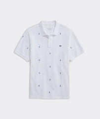 Vineyard Vines Novelty Heritage Pique Polo - Anchor Embroidered White Cap