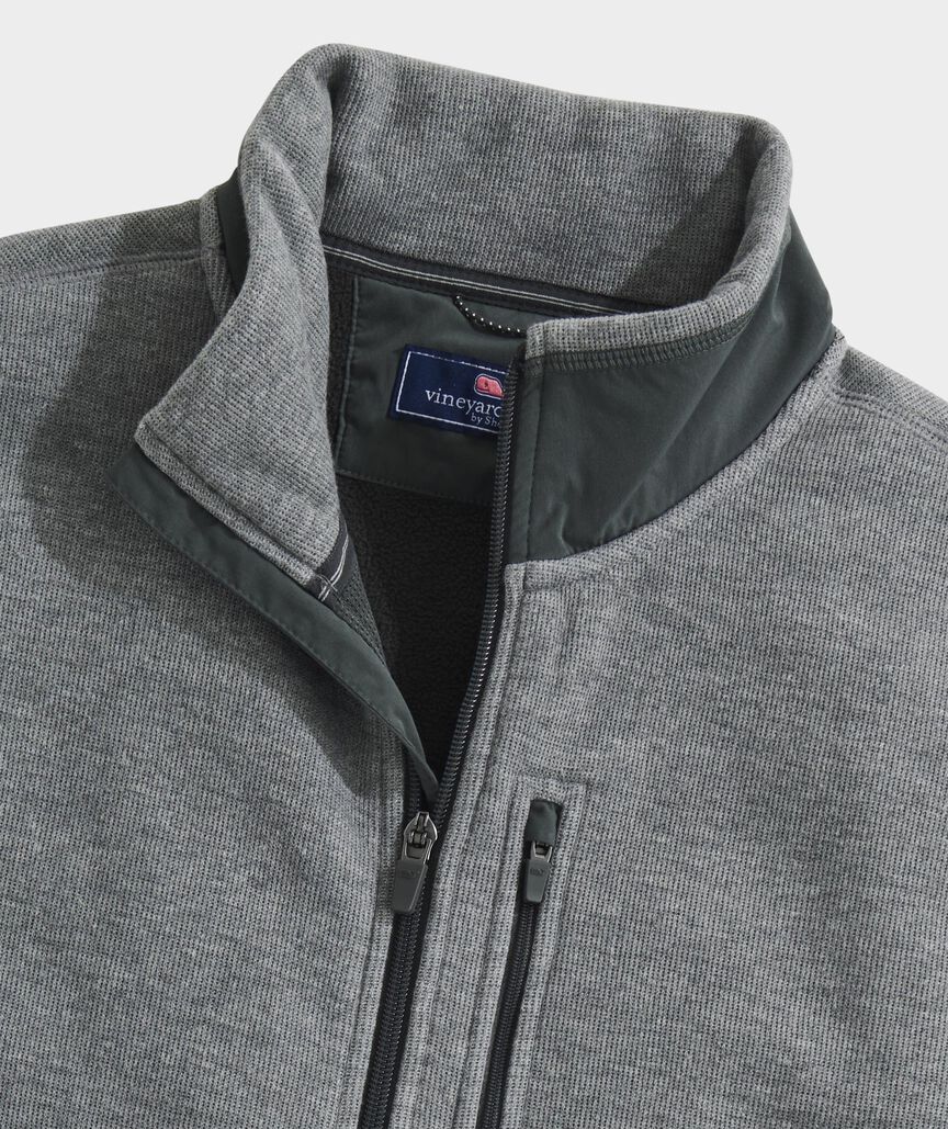 Vineyard Vines Mountain Sweater Fleece Vest - Ultimate Grey