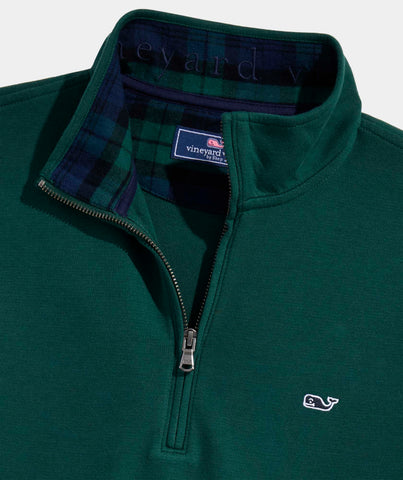 Vineyard Vines Plaid Saltwater 1/4 Zip - Charleston Green