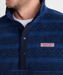 Vineyard Vines Harbor Fleece 1/4 Snap - Moonshine Fairisle
