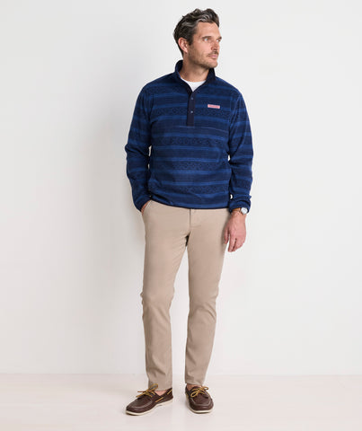 Vineyard Vines Harbor Fleece 1/4 Snap - Moonshine Fairisle