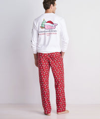 Vineyard Vines Flannel Lounge Pant - Santa Whale Red