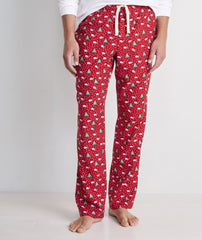 Vineyard Vines Flannel Lounge Pant - Santa Whale Red