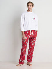 Vineyard Vines Flannel Lounge Pant - Santa Whale Red