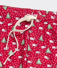 Vineyard Vines Flannel Lounge Pant - Santa Whale Red
