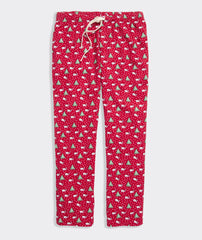 Vineyard Vines Flannel Lounge Pant - Santa Whale Red