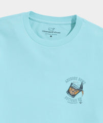 Vineyard Vines Anchors Down Bottoms Up SS Tee - Aqua Haze