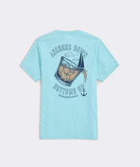 Vineyard Vines Anchors Down Bottoms Up SS Tee - Aqua Haze