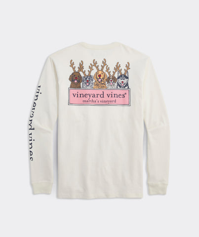 Vineyard Vines Reindeer Pups LS Tee - Marshmallow