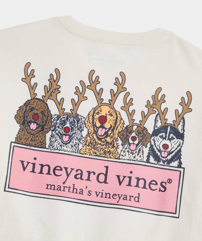 Vineyard Vines Reindeer Pups LS Tee - Marshmallow