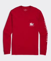 Vineyard Vines Santa Whale Long Sleeve Tee - Nautical Navy