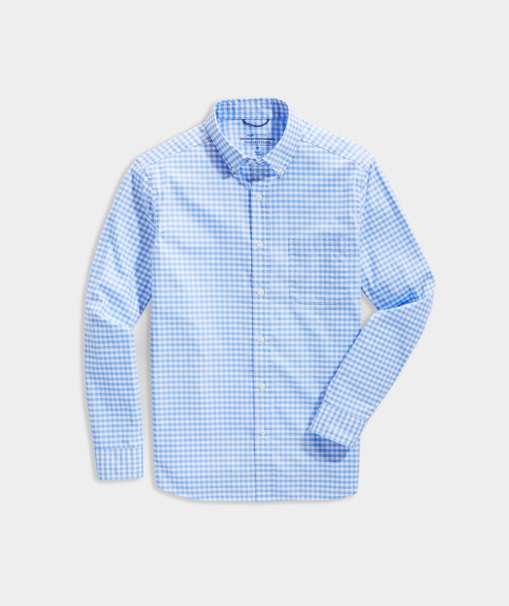 Vineyard Vines Gingham OTG Brrr Shirt - Newport Blue