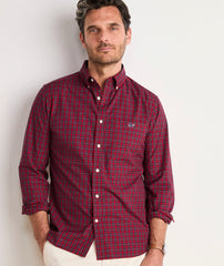 Vineyard Vines Tartan Stretch Poplin Shirt - Red Velvet Plaid