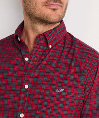 Vineyard Vines Tartan Stretch Poplin Shirt - Red Velvet Plaid