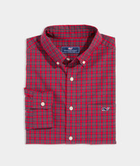 Vineyard Vines Tartan Stretch Poplin Shirt - Red Velvet Plaid