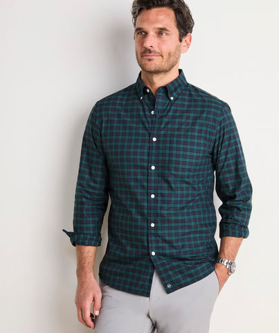 Vineyard Vines Tartan OTG Brrr Shirt - Charleston Green Plaid