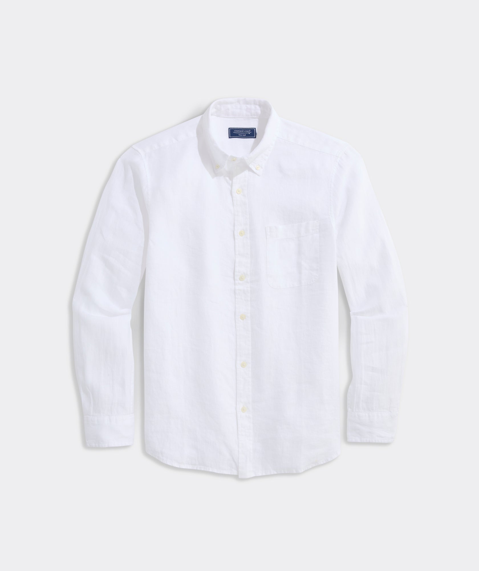 Vineyard Vines Solid Linen Shirt - White Cap