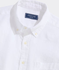 Vineyard Vines Solid Linen Shirt - White Cap