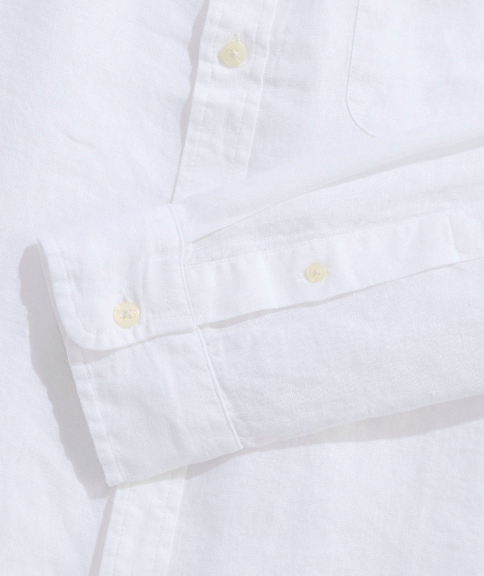 Vineyard Vines Solid Linen Shirt - White Cap
