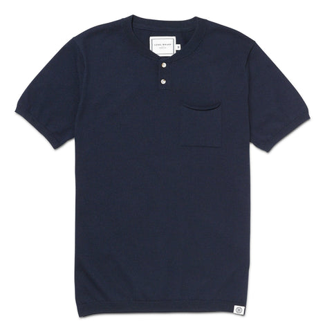 Long Wharf Seawell Knit Henley Tee - Navy