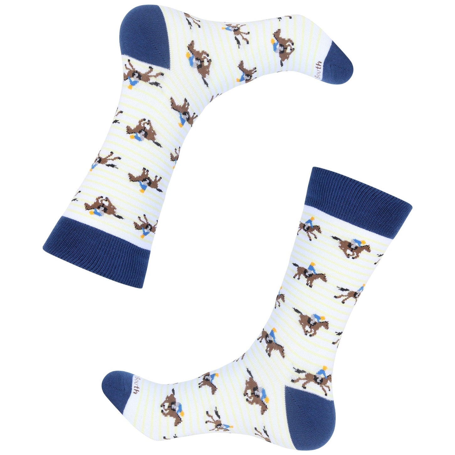 Navy/Yellow Striped Horse Racing Sock