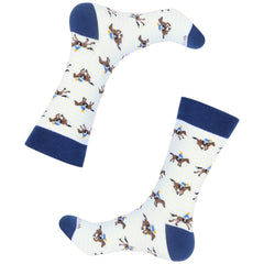 Navy/Yellow Striped Horse Racing Sock