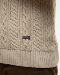 Barbour Lowfen Cable Crew - Stone