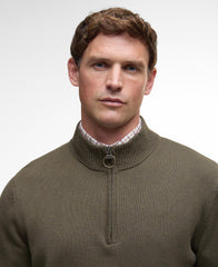 Barbour Kelson Half Zip Knitted Jumper - Olive
