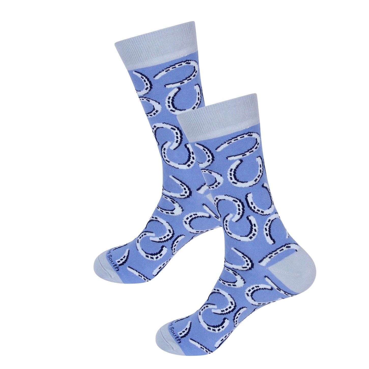 Blue Horseshoe Pattern Socks