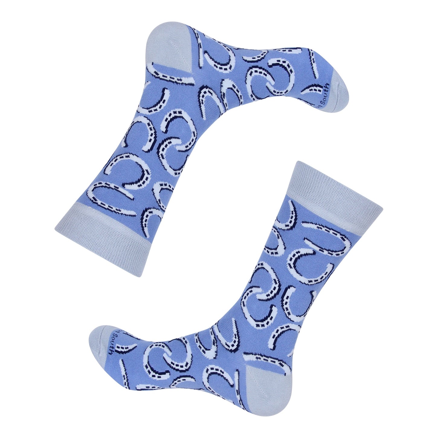 Blue Horseshoe Pattern Socks