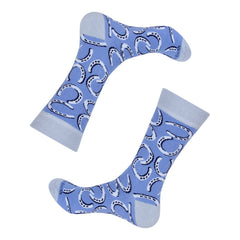 Blue Horseshoe Pattern Socks