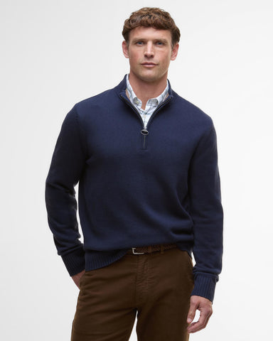 Barbour Kelson Half Zip Knitted Jumper - Navy