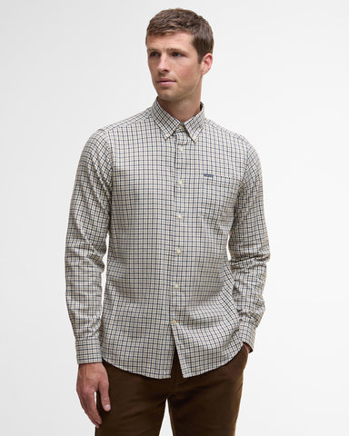 Barbour Padshaw Tailored Gingham Shirt - Washed Stone