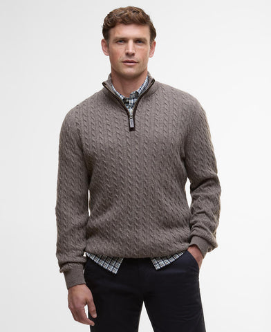 Barbour Ramsden Half Zip Knitted Jumper - Military Marl