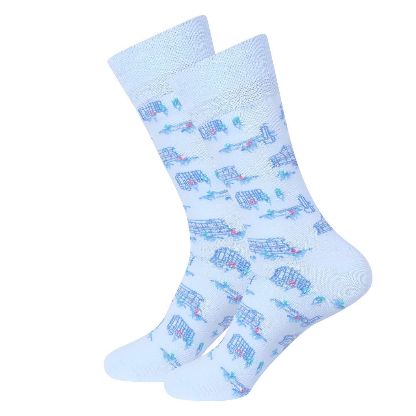 Blue Horse Racing Icons Socks